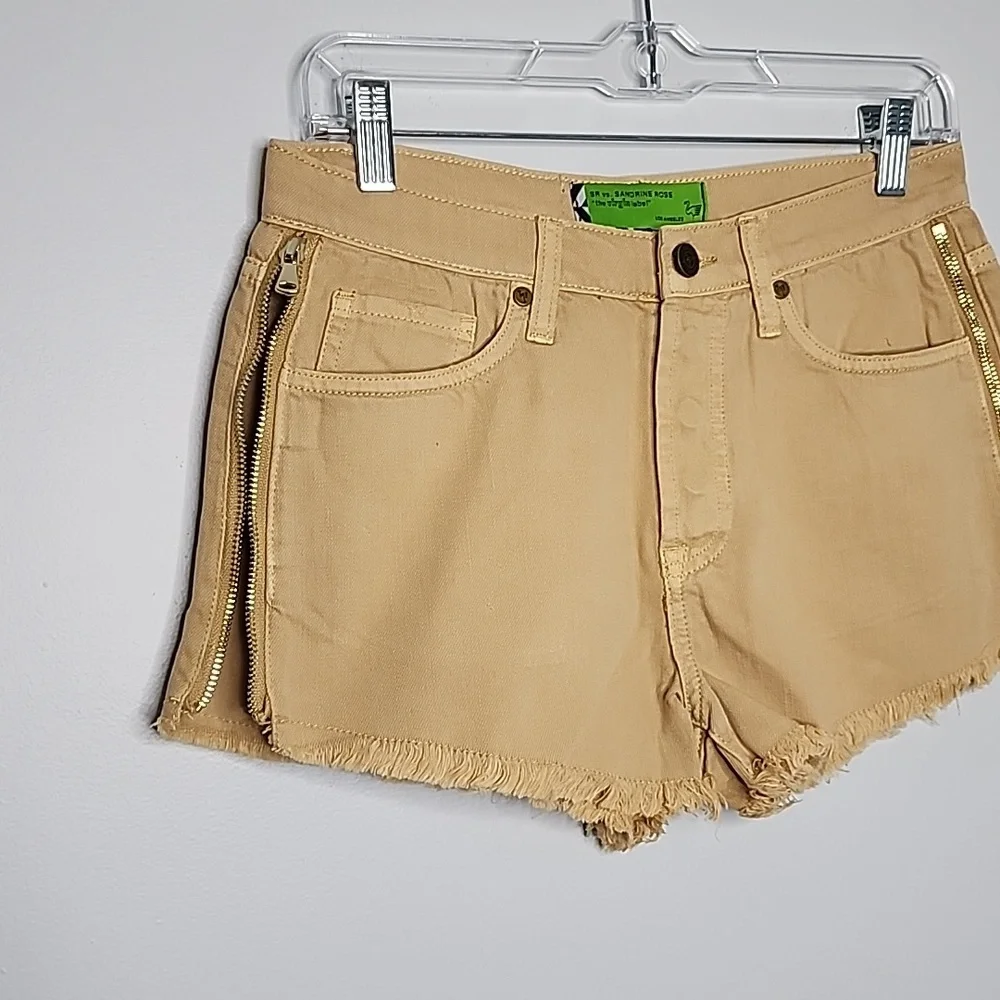 Sandrine Rose by Free People beige side zip up shorts size 26